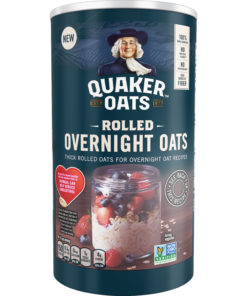 Quaker Rolled Overnight Oats, 19 oz Canister