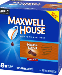 Maxwell House Medium Roast House Blend Coffee K Cups, Caffeinated, 48 ct – 14.9 oz Box