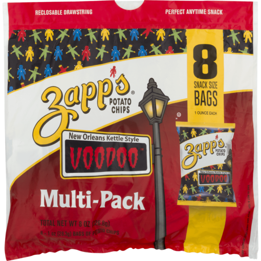 Zapp’s New Orleans Kettle Style Potato Chips, Voodoo, 8 Count