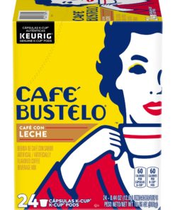 Cafe Bustelo Cafe Con Leche K-Cup Coffee Pods, 24 Count For Keurig and K-Cup Compatible Brewers