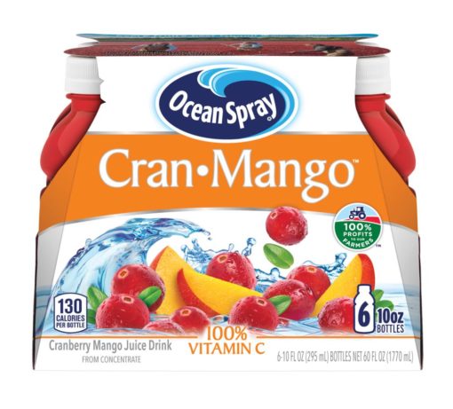 (2 pack) Ocean Spray Juice, Cran-Mango, 10 Fl Oz, 6 Count