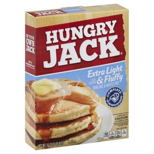 (6 pack) Hungry Jack Extra Light & Fluffy Pancake & Waffle Mix, 32-Ounce