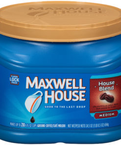 Maxwell House Medium Roast House Blend Ground Coffee, Caffeinated, 24.5 oz Can