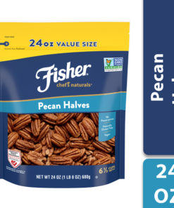 FISHER Chef’s Naturals Pecan Halves, 24 oz, Naturally Gluten Free, No Preservatives, Non-GMO