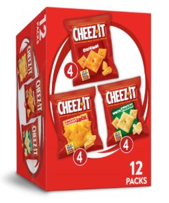 Cheez-It Variety Pack of Baked Cheese Crackers – 1.02 Oz Bags (12 Count)