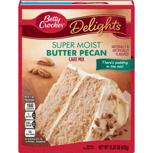 (2 pack) Betty Crocker Super Moist Butter Pecan Cake Mix, 15.25 oz