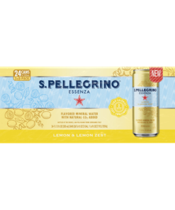S.Pellegrino Essenza Lemon & Lemon Zest Flavored Mineral Water, 11.15 fl oz. Cans (24 Count)