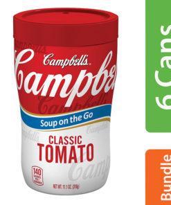 (6 Pack) Campbell’s Soup on the Go Classic Tomato Soup, 11.1 oz. Cup