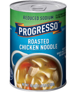 (4 pack) Progresso Soup Reduced Sodium Roasted Chicken Noodle Soup 18.5 oz Can