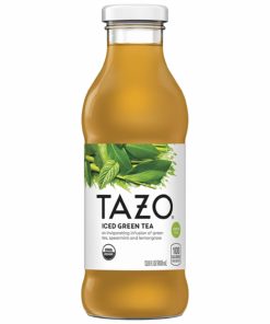 Tazo Organic Green Iced Tea, Lightly Sweetened, Pure Flavor 13.8 Fl Oz Glass Bottles (8-Pack)