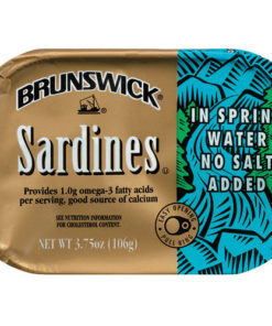 (3 Pack) BRUNSWICK Sardine Fillets in Spring Water, 3.75 Ounce Can, No Salt Added, High Protein Food and Snacks