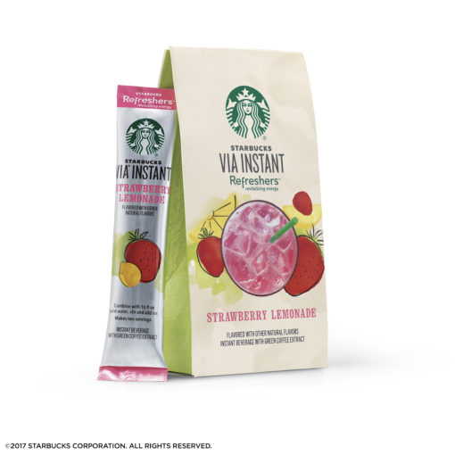 Starbucks VIA Instant Coffee Flavored Packets — Strawberry Lemonade — 1 box (6 packets)