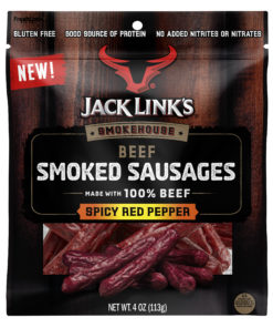 Jack Link’s Smokehouse Smoked Sausages, Spicy Red Pepper, 4oz