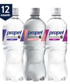 Propel, 3 Flavor Variety Pack, Zero Calorie Water Beverage with Electrolytes & Vitamins C&E, 24 oz Bottles (Pack of 12)
