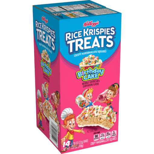 Kellogg’s Rice Krispies Treats Crispy Marshmallow Squares Birthday Cake 10.9 Oz 14 Ct