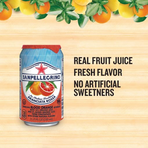 Sanpellegrino Blood Orange Italian Sparkling Drinks, 11.15 fl oz. Cans (24 Count)