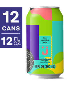 Uniquely J Lime Sparkling Water, 12 Oz, 12 Count