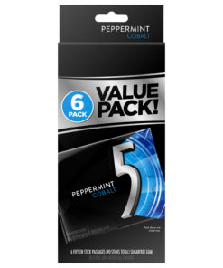 5 Gum, Peppermint Cobalt, Sugar Free, 15 Sticks (Pack of 6)