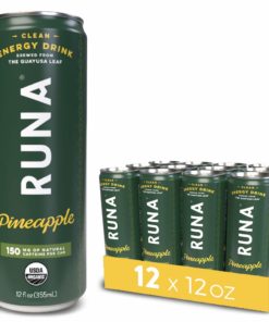 RUNA Organic Clean Energy Drink from the Guayusa Leaf, Pineapple, Naturally Sweetened, 12 fl oz, 12 count
