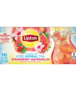 (2 Pack) Lipton Family Herbal Iced Tea Bags Strawberry Watermelon 16 count
