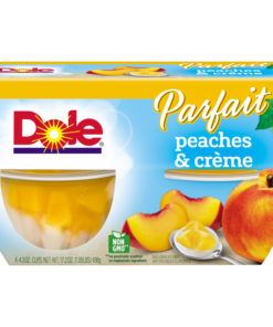 (8 Cups) Dole Fruit Bowls Peaches & Creme Parfait, 4.3 oz Cups