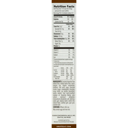 (3 Pack) Krusteaz Chocolate Chunk Supreme Muffin Mix, 18.25 oz