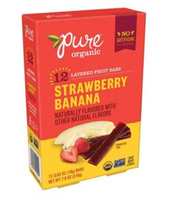 Pure Organic Fruit Bars, Strawberry & Banana, 12 ct, 0.63 oz