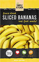 Simple Kitchen Freeze-Dried Bananas, Single Serve Pouch, 1.6 Oz