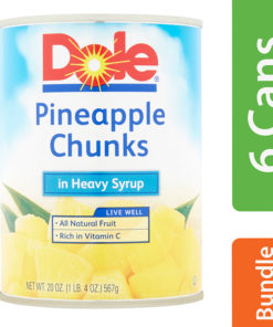 (6 Pack) Dole Pineapple Chunks in Heavy Syrup, 20 oz Can