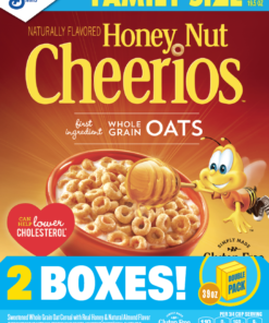 Honey Nut Cheerios Gluten Free Cereal, 2 Boxes – 39oz