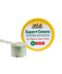 Country farms super greens apple banana flavor, 50 organic super foods, usda organic drink mix, 20 servings