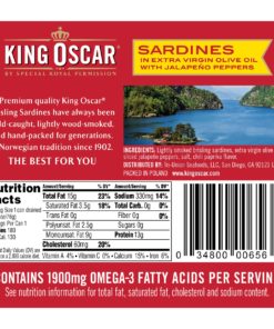 (2 Pack) King Oscar Two Layer Sardines & Jalapeno in Olive Oil, 3.75 oz