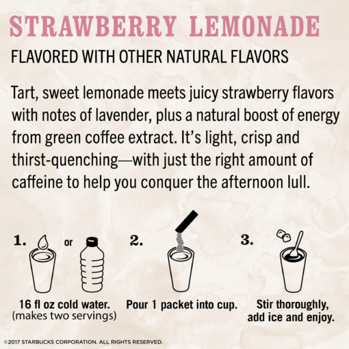 Starbucks VIA Instant Coffee Flavored Packets — Strawberry Lemonade — 1 box (6 packets)