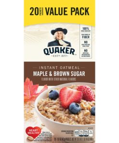 Quaker Instant Oatmeal, Maple & Brown Sugar Value Pack, 20 Packets