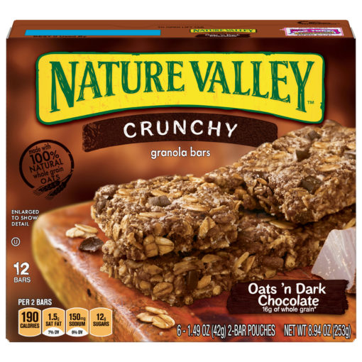 Nature Valley Crunchy Granola Bars, Oats ‘n Dark Chocolate, 12 Ct, 8.94 Oz