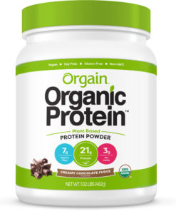 Orgain Organic Plant Based Protein Powder, Chocolate, 21g Protein, 1.0lb, 16.0oz