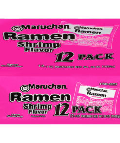 (3 Pack) Maruchan Shrimp Flavor Ramen Noodle Soup, 3 oz, 12 count