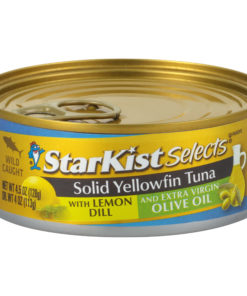 (3 Pack) StarKist Selects Solid Yellowfin Tuna with Lemon Dill and Extra Virgin Olive Oil, 4.5 Ounce Can
