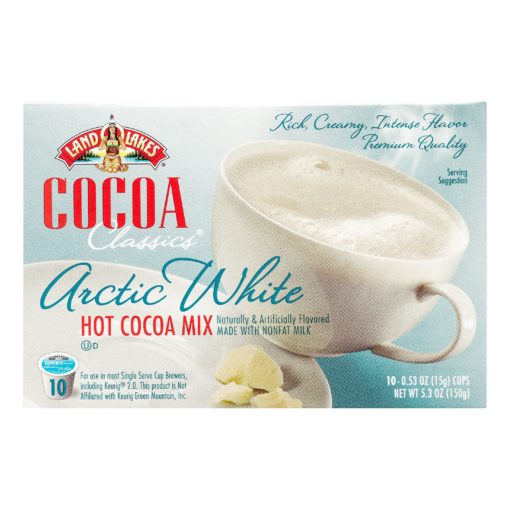 Land O’Lakes Cocoa Classics Hot Cocoa K Cups, Artic White Hot Cocoa Mix, 10 count