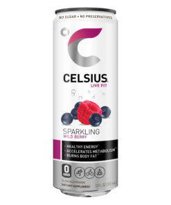CELSIUS Sparkling Wild Berry Fitness Drink, Zero Sugar, 12oz. Slim Can, 12 Pack