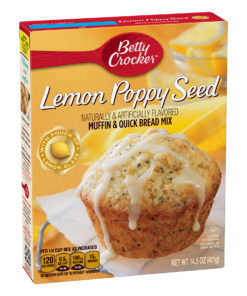 (4 Pack) Betty Crocker Lemon Poppy Seed Muffin and Quick Bread Mix, 14.5 oz