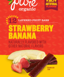 Pure Organic Fruit Bars, Strawberry & Banana, 12 ct, 0.63 oz