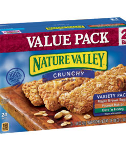 Nature Valley Crunchy Granola Bars, 24 Ct Variety Value Pack, 17.88 Oz, (Oats ‘n Honey, Peanut Butter, & Maple Brown Sugar)