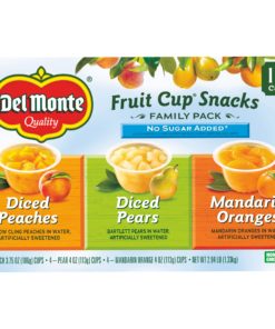 (12 Cups) Del Monte Fruit Cup Snacks No Sugar Added Assorted Flavors, 4 oz fruit cups