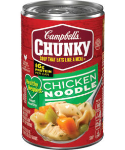 (4 pack) Campbell’s Chunky Soup, Healthy Request Chicken Noodle Soup, 18.8 Ounce Can