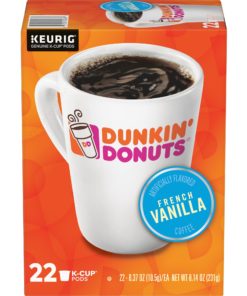 Dunkin’ Donuts French Vanilla K-Cup Coffee Pods, 22 Count For Keurig and K-Cup Compatible Brewers